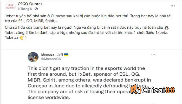 1xbet bị bắt